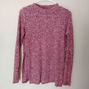 Marled Reunited Clothing Maroon Long Sleeve Shirt